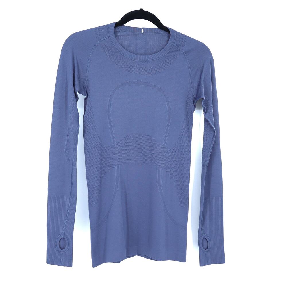 Lululemon Long Sleeve Swiftly Shirt Water Drop Blue Activewear Women's 6